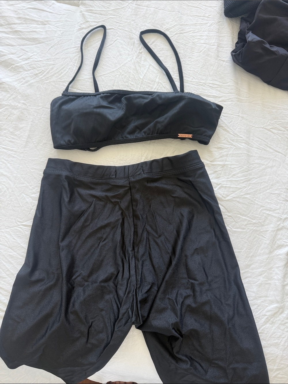 Everyday Black Ribbed Bralette with Slim Straps